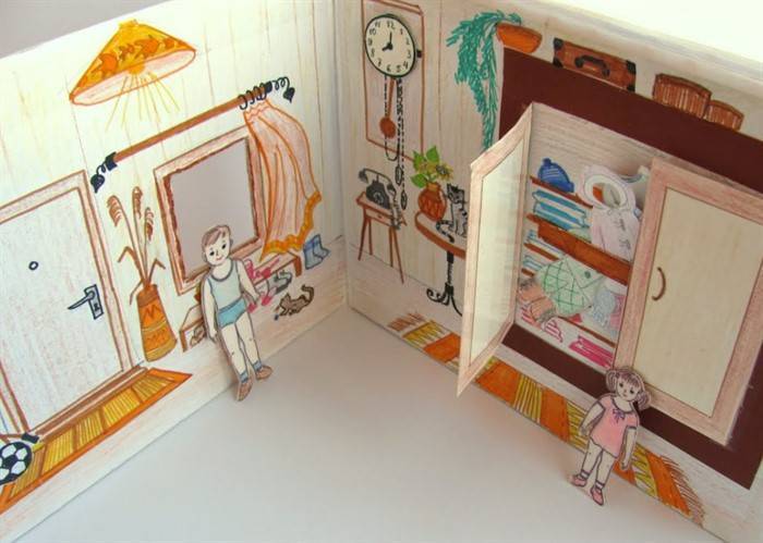 Домик Для Бумажной Куклы Из Тетради