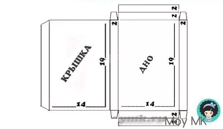 Чертеж шкатулки из картона