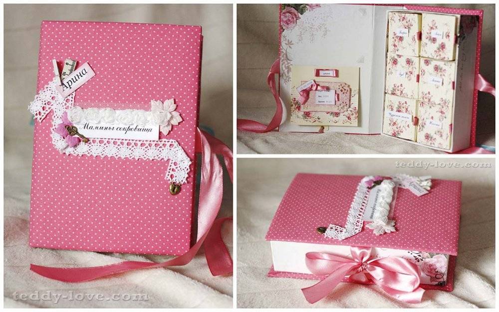 Скрапбукинг упаковка подарка ассамбляж мамины сокровища для девочек бумага