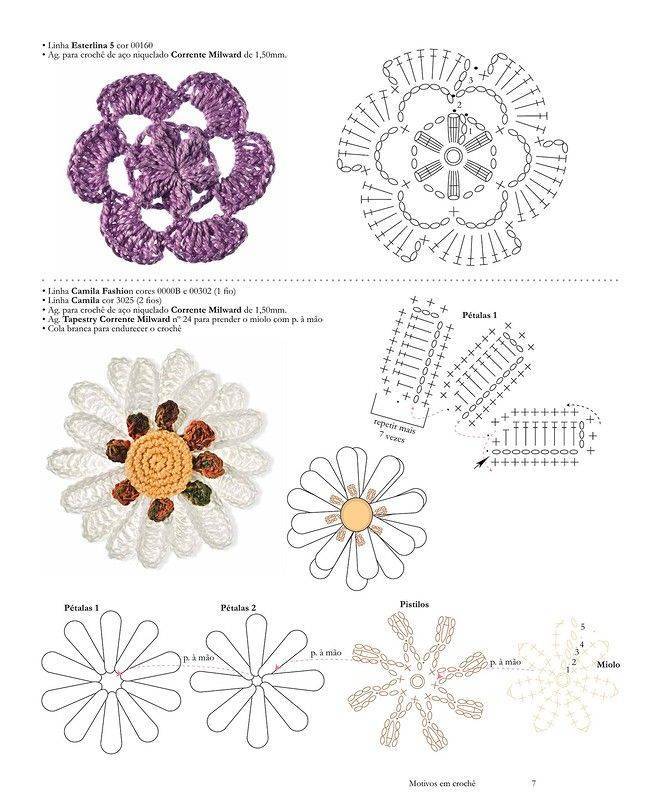 Вязание крючком цветов - схемы, уроки, нюансы и идеи как связать цветы крючком (145 фото)