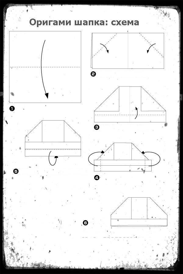 Пилотка из бумаги схема для детей