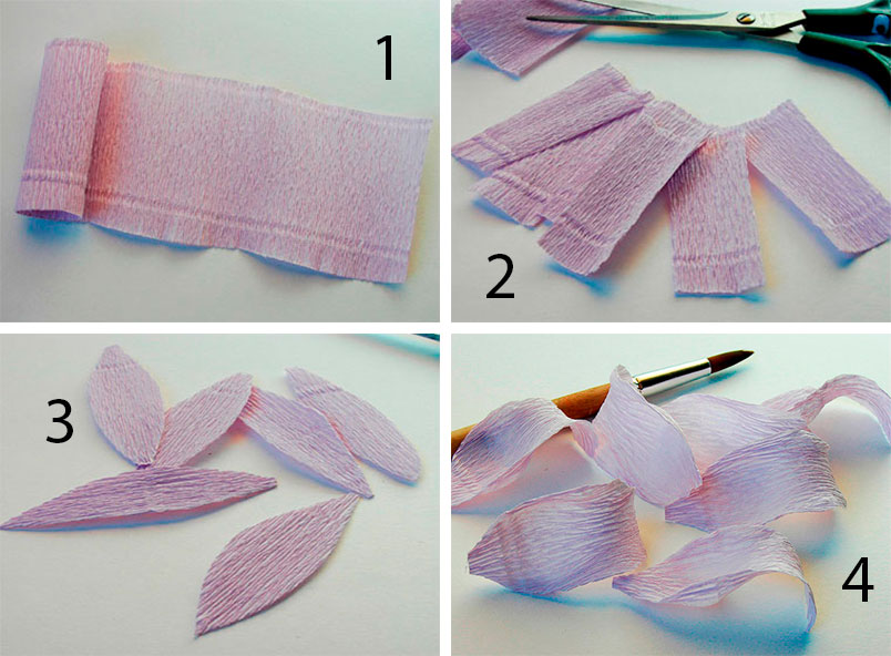 Лилии из гофрированной бумаги с конфетами своими руками для начинающих с фото
