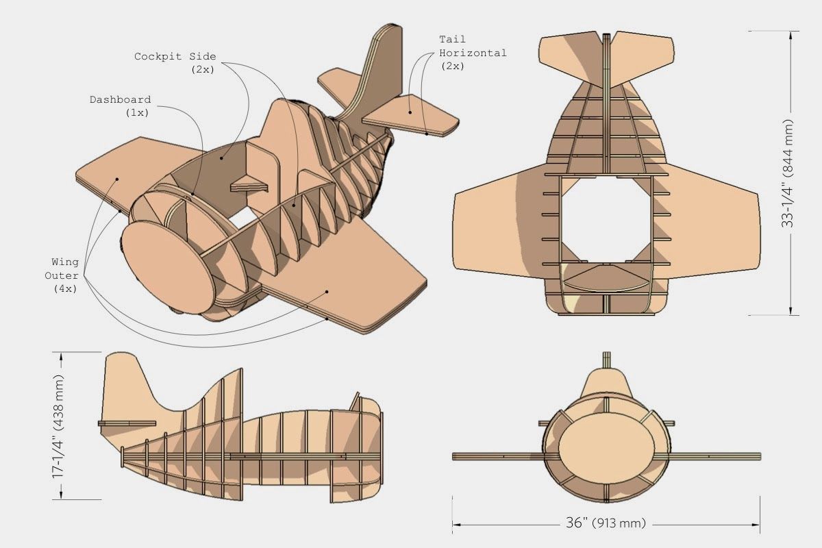 Схема как сделать самолет из картона своими руками схема