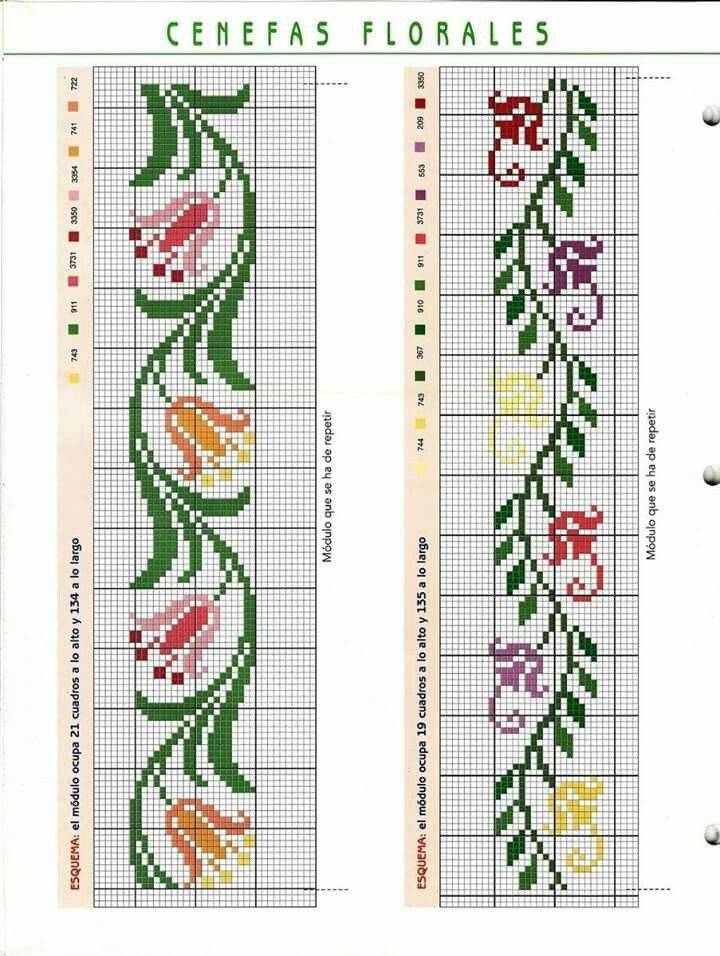 Схемы из коллекции «Ботаника» и маленькие узоры для цветочной вышивки
