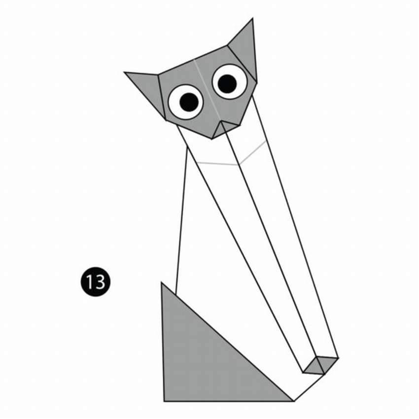 Оригами кошка: учимся делать любимых питомцев из бумаги