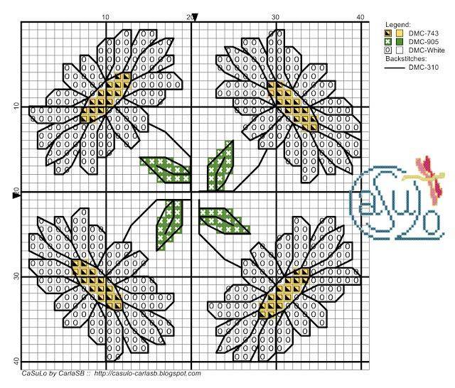 Вышивка крестом ромашки схемы бесплатно