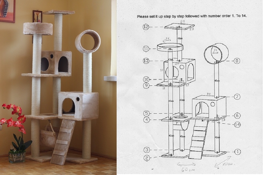 Комплексы для кошек своими руками фото игровые с чертежами