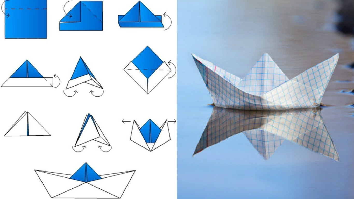 Оригами кораблик из бумаги пошагово: схема для детей и начинающих с описанием и фото