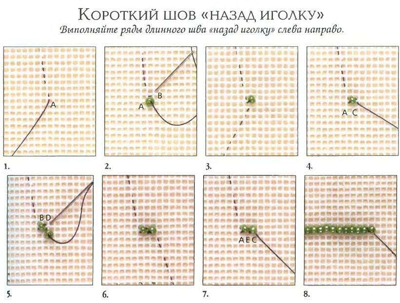 Пошаговое описание шва "назад иголку": применение в вышивке, шитьё
