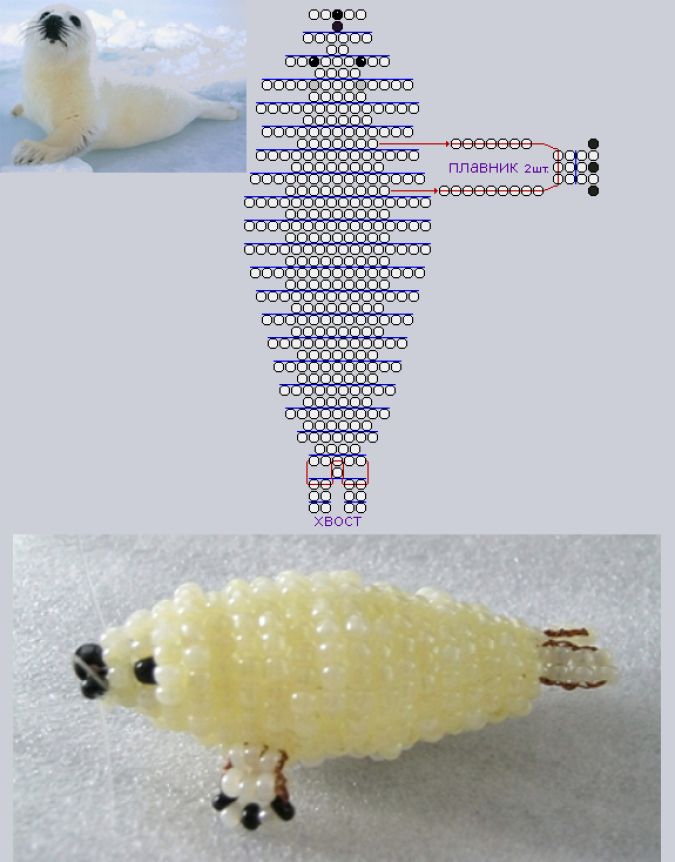 Схемы для бисероплетения животные