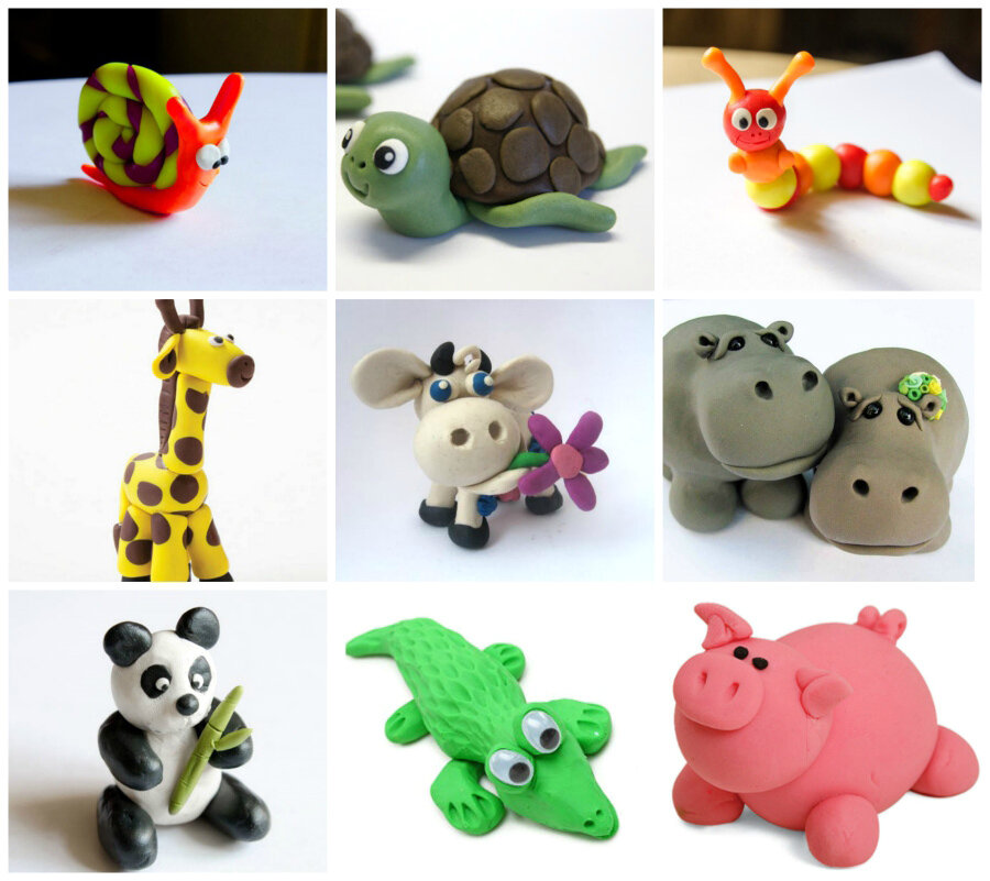 Животные из пластилина -14 легких поделок для детей и начинающих