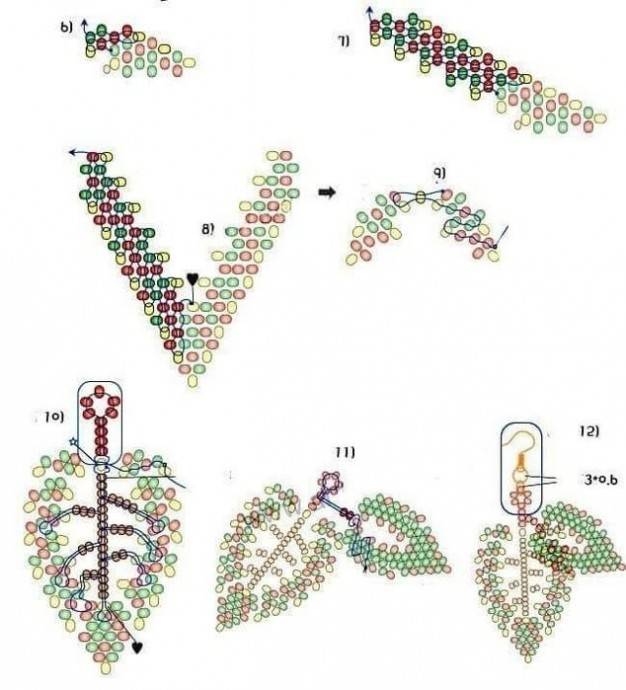 Схемы на серьги из бисера