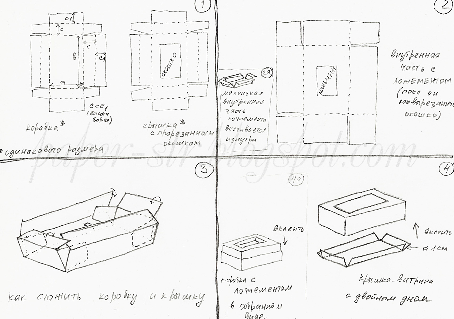 выкройка комода из картона