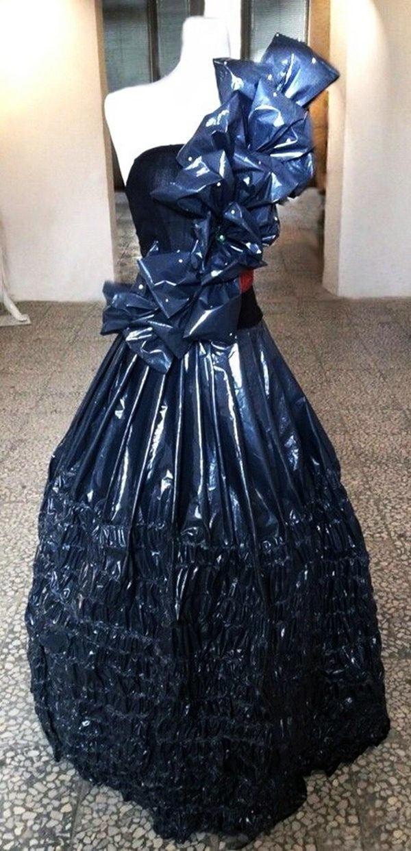 Платье из мусорных пакетов пошаговая инструкция