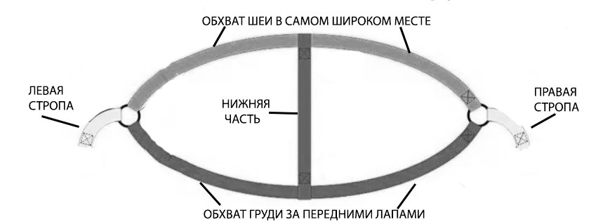 Шлейка для собак схема