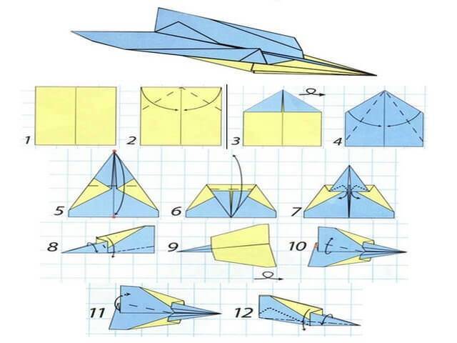 Как сделать самолет из бумаги который летает 100 метров - видео уроки схем своими руками