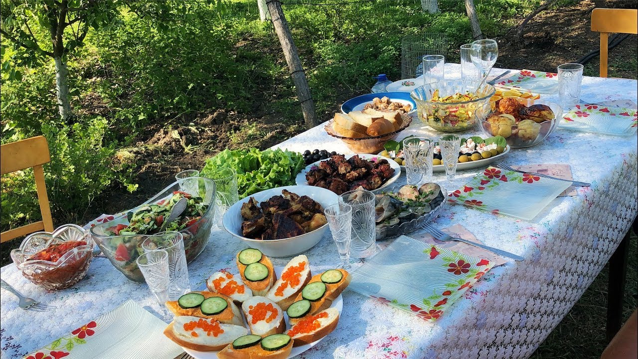Меню на день рождения на природе - рецепты, список покупок