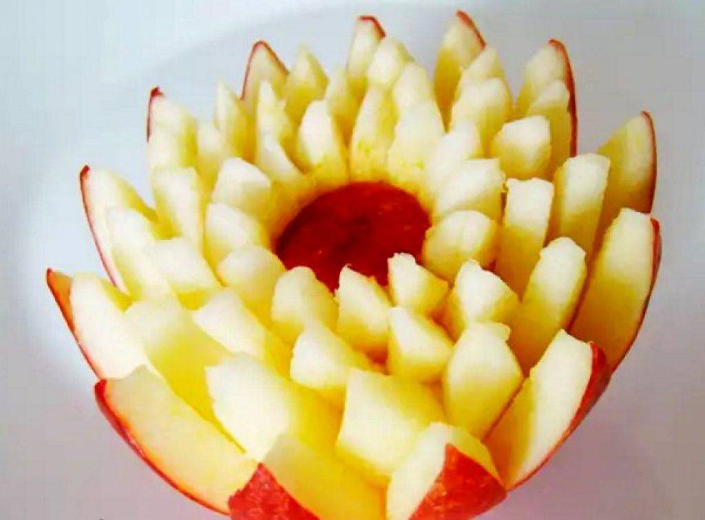 Красиво порезать яблоки на стол пошаговое фото