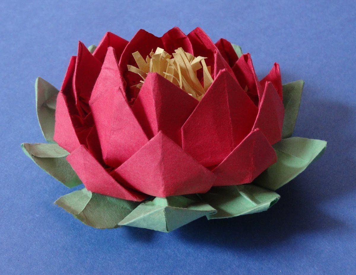 Оригами лотос в подробном фото и видео уроках