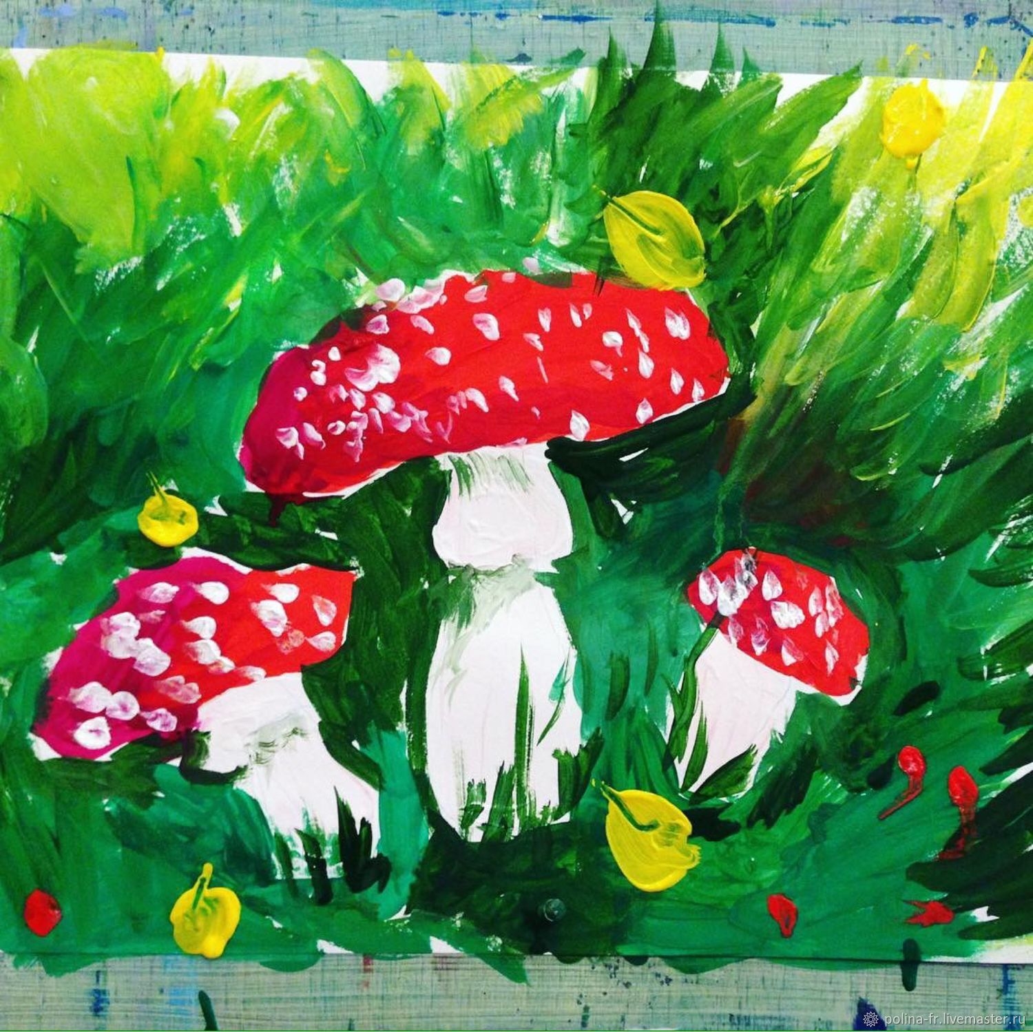 Мухомор. рисунок для детей карандашом, гуашью поэтапно, мастер-классы