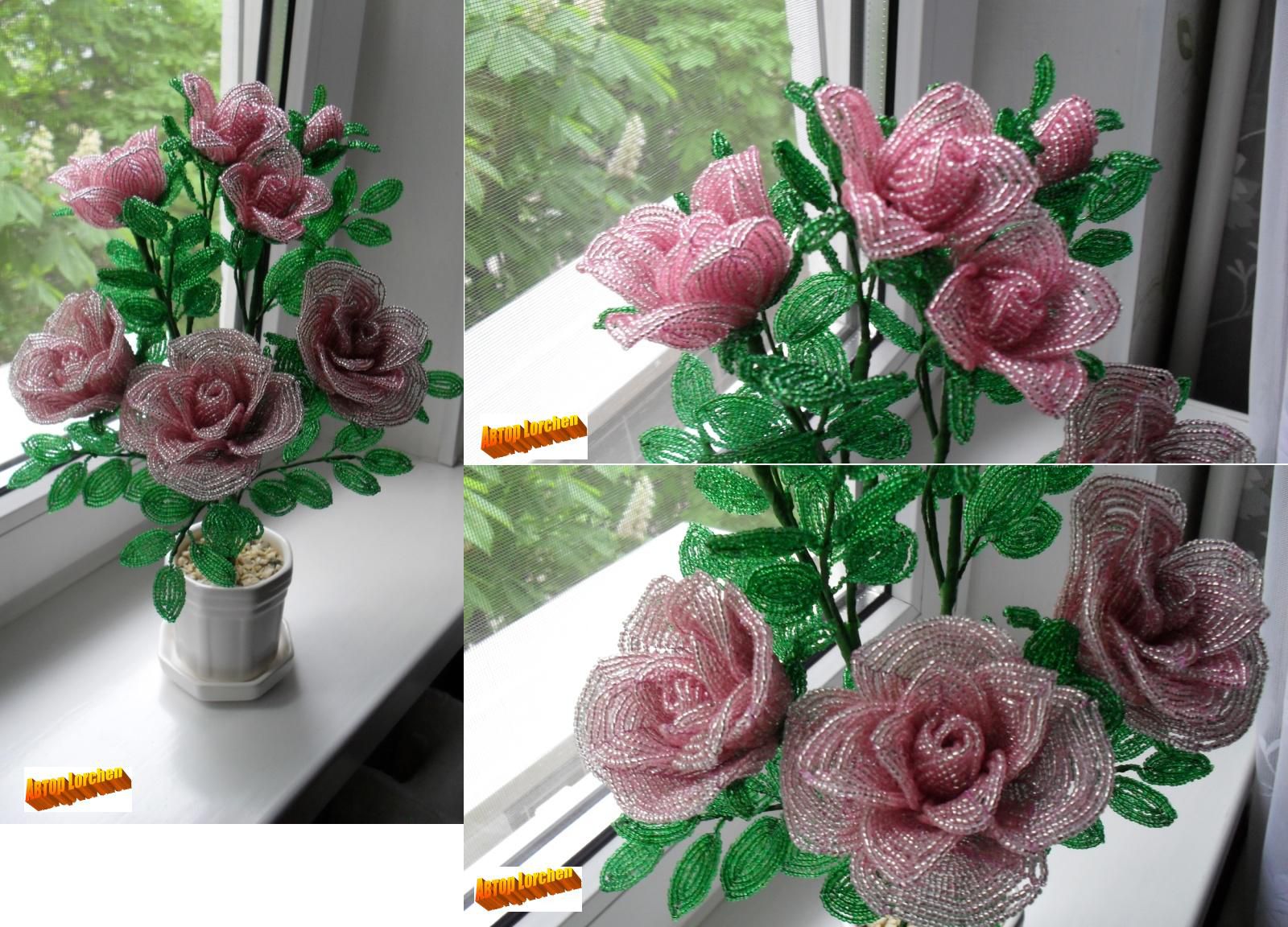 Красивая роза из бисера (мастер-класс)