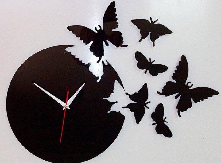 Декупаж настенных часов с вылетающими бабочками (или птицами) своими руками