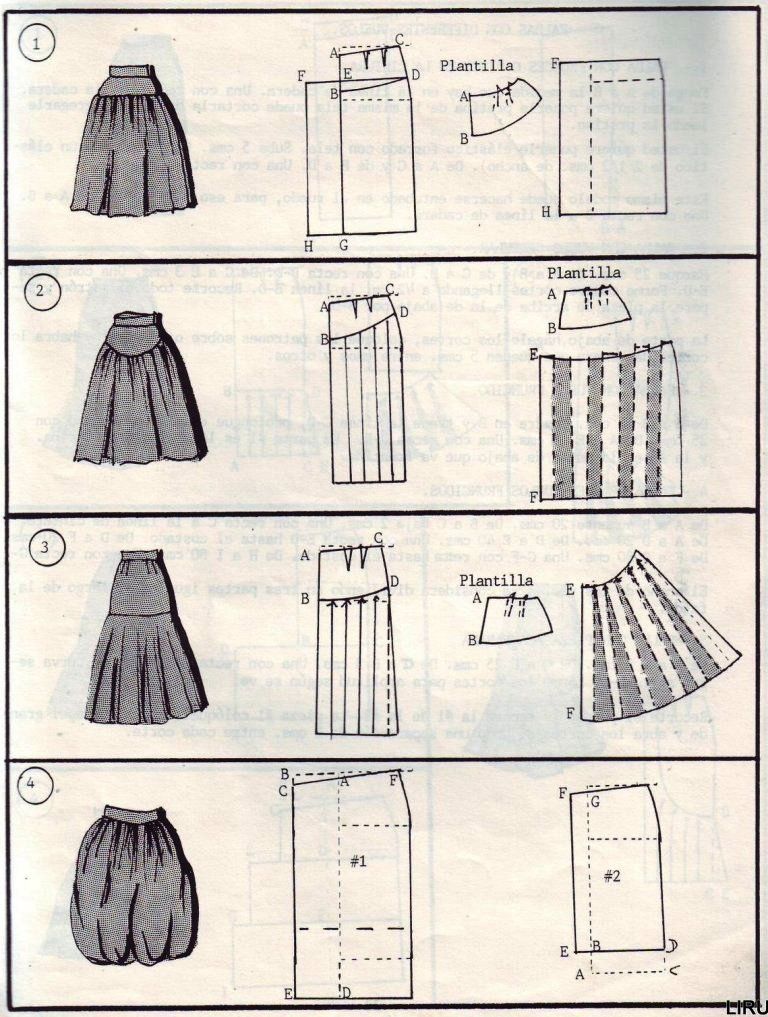 Выкройка стильных юбок