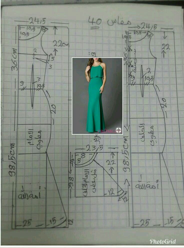 Готовые выкройки и пошив женского комбинированного платья размеры 52 - 58