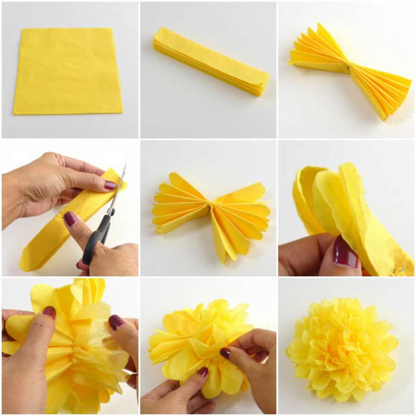Как сделать цветы из бумажных салфеток — легкие и сложные варианты