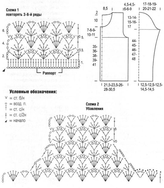 Жакет женский вязаный крючком схема