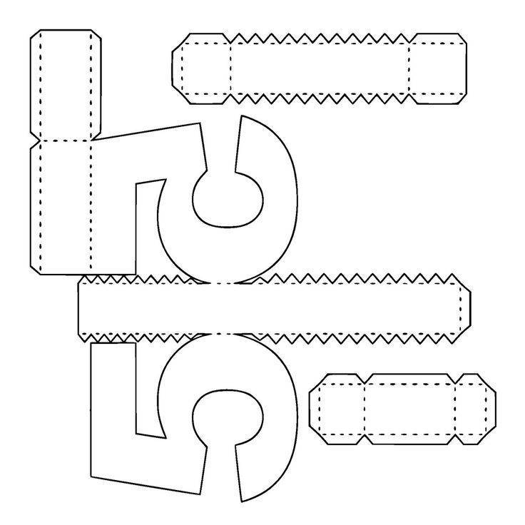 Объёмные буквы из бумаги и картона: схемы с шаблонами для вырезания