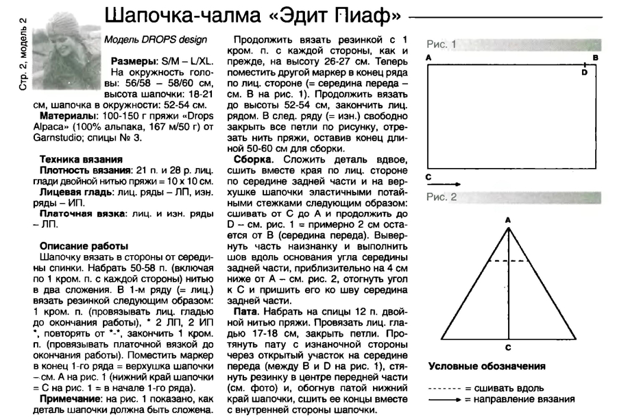 Вязаная чалма спицами с описанием и схемами