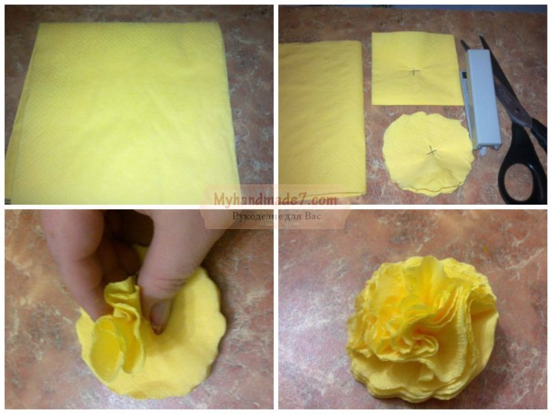 Как сделать цветок из салфетки своими руками поэтапно для цифры на день рождения. фото, видео