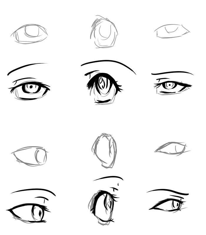 Как нарисовать аниме глаза  поэтапно 6 уроков