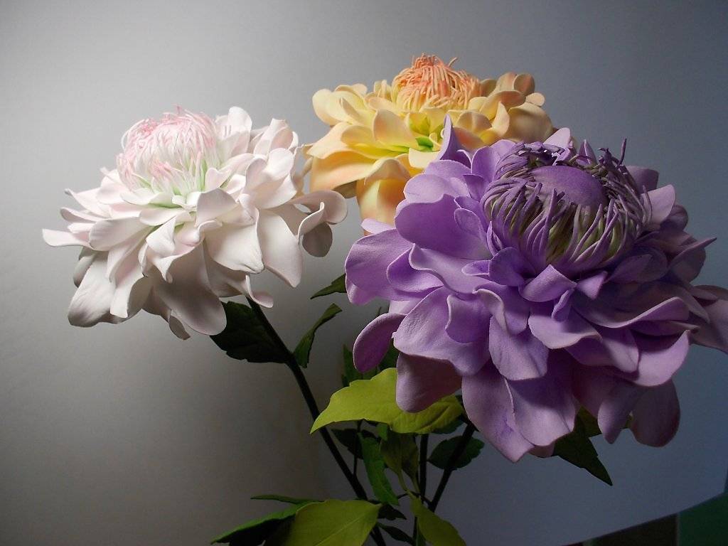 Как сделать ободок с цветами из фоамирана своими руками (георгин, роза, пион, лилия, хризантема)