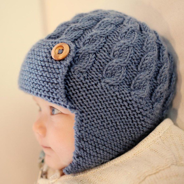 Шапка шлем для мальчика спицами со схемой вязания