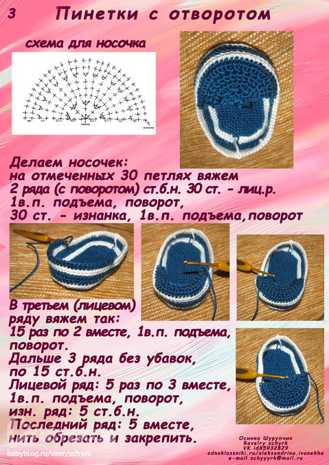 Вязание тапочек спицами с описанием