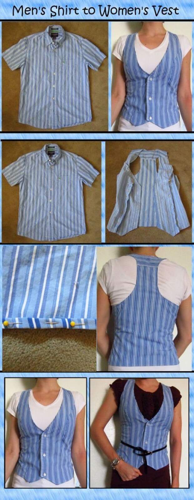 Как из мужской рубашки сделать женскую блузку: пошагово, фото