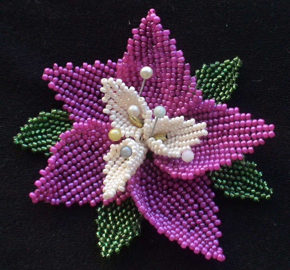 Мозаичное плетение листиков колье, бусы, ожерелья из бисера – бисерок