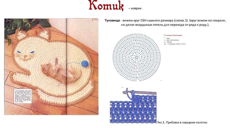 Коврик стопа крючком схема