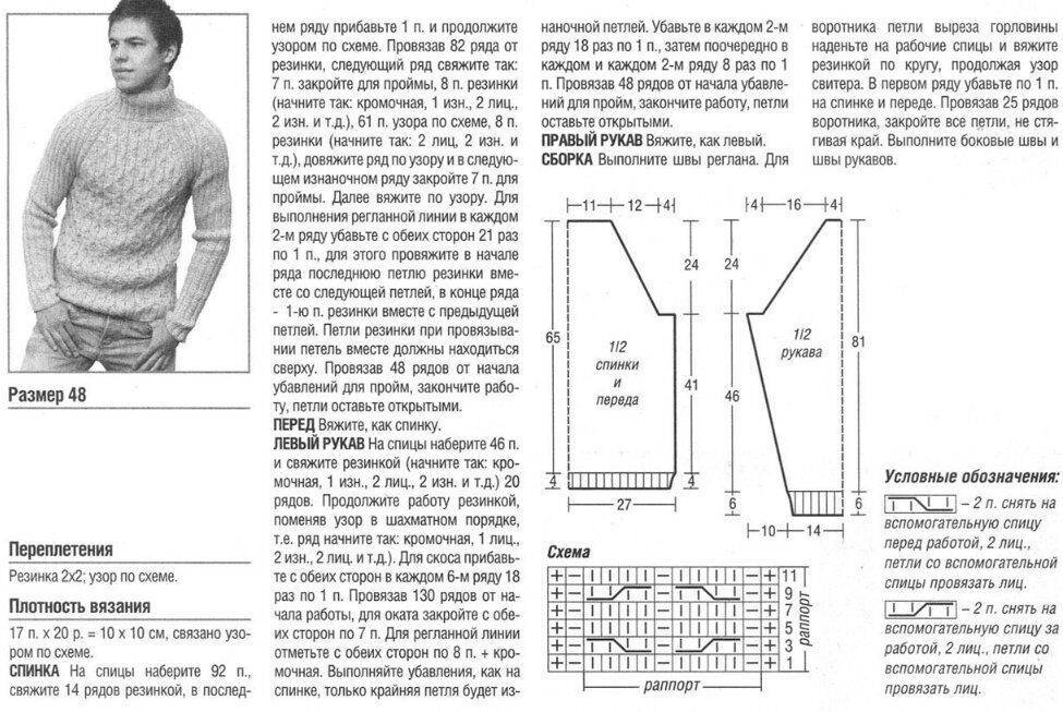 Вязание мужских свитеров спицами с описанием: схемы узоров | идеальный дом