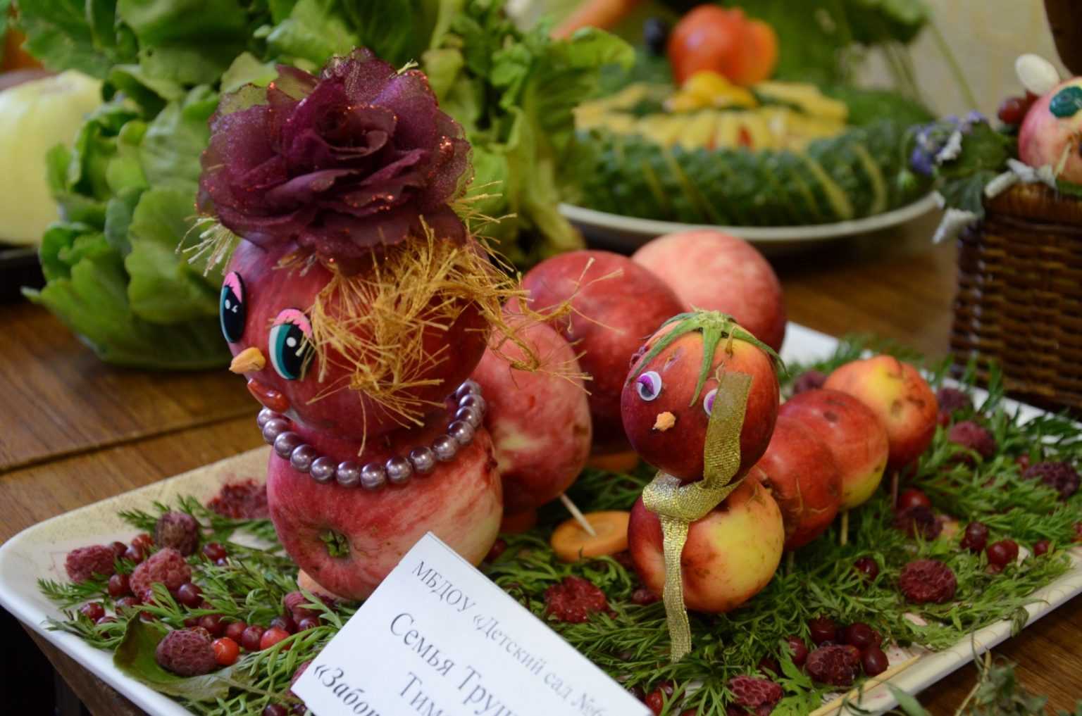 Поделки из овощей и фруктов своими руками для выставки: самое интересное (фото пошагово)