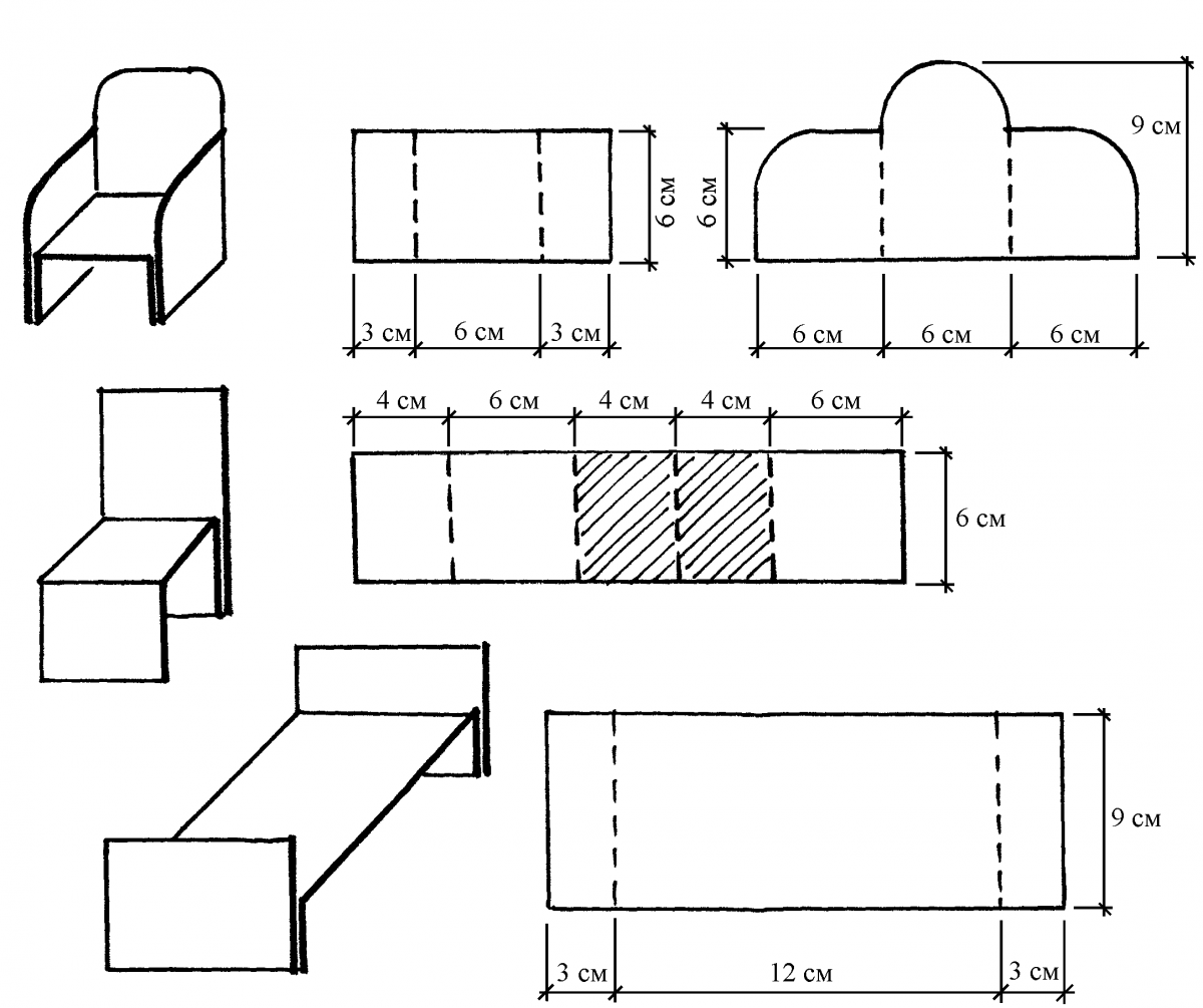 кресло из картона своими руками выкройки и схемы