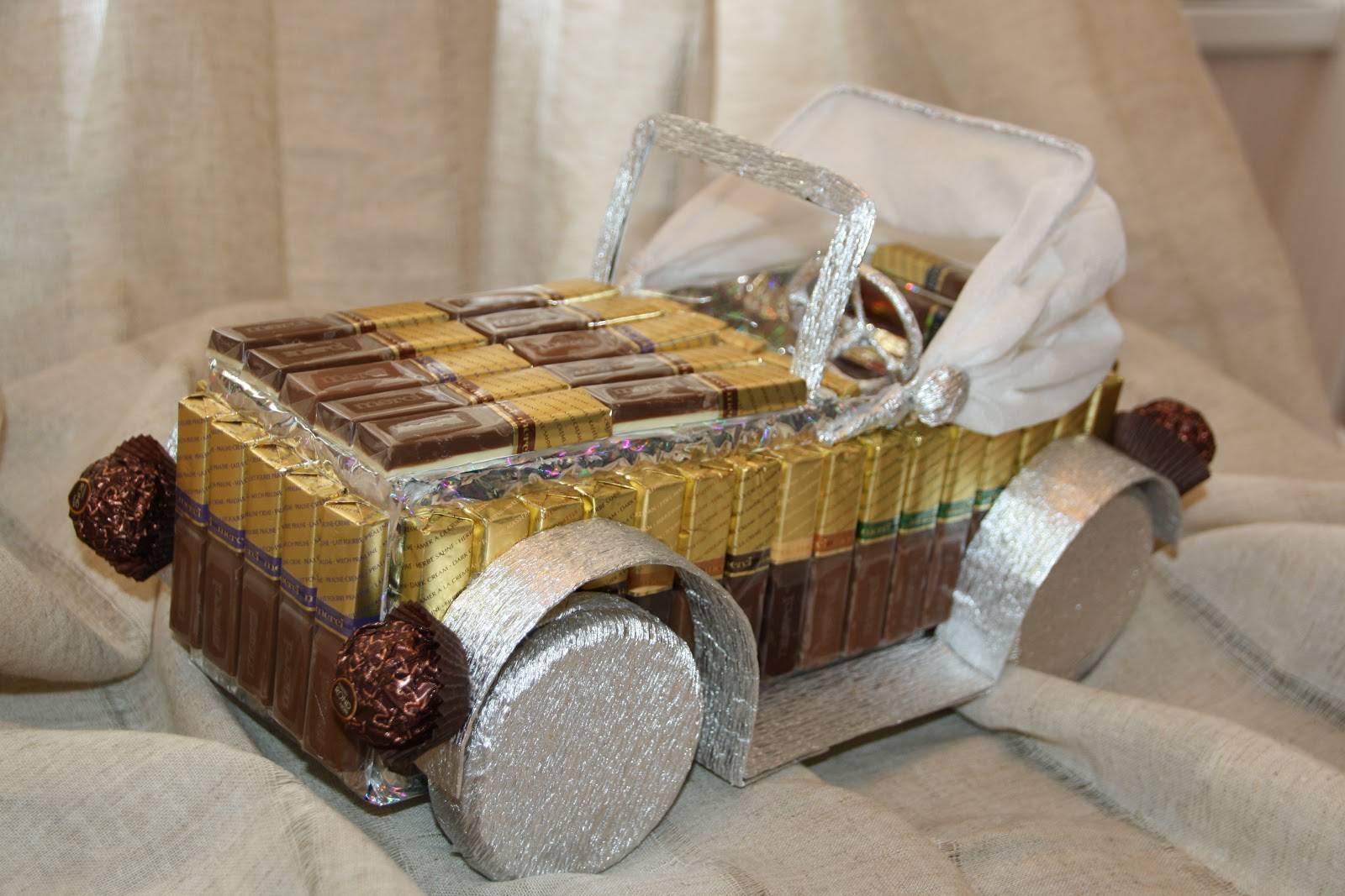Машина из конфет. мастер-класс свит-дизайн день рождения моделирование конструирование сладкая машина мастеркласс бумага картон коробки пенопласт ткань