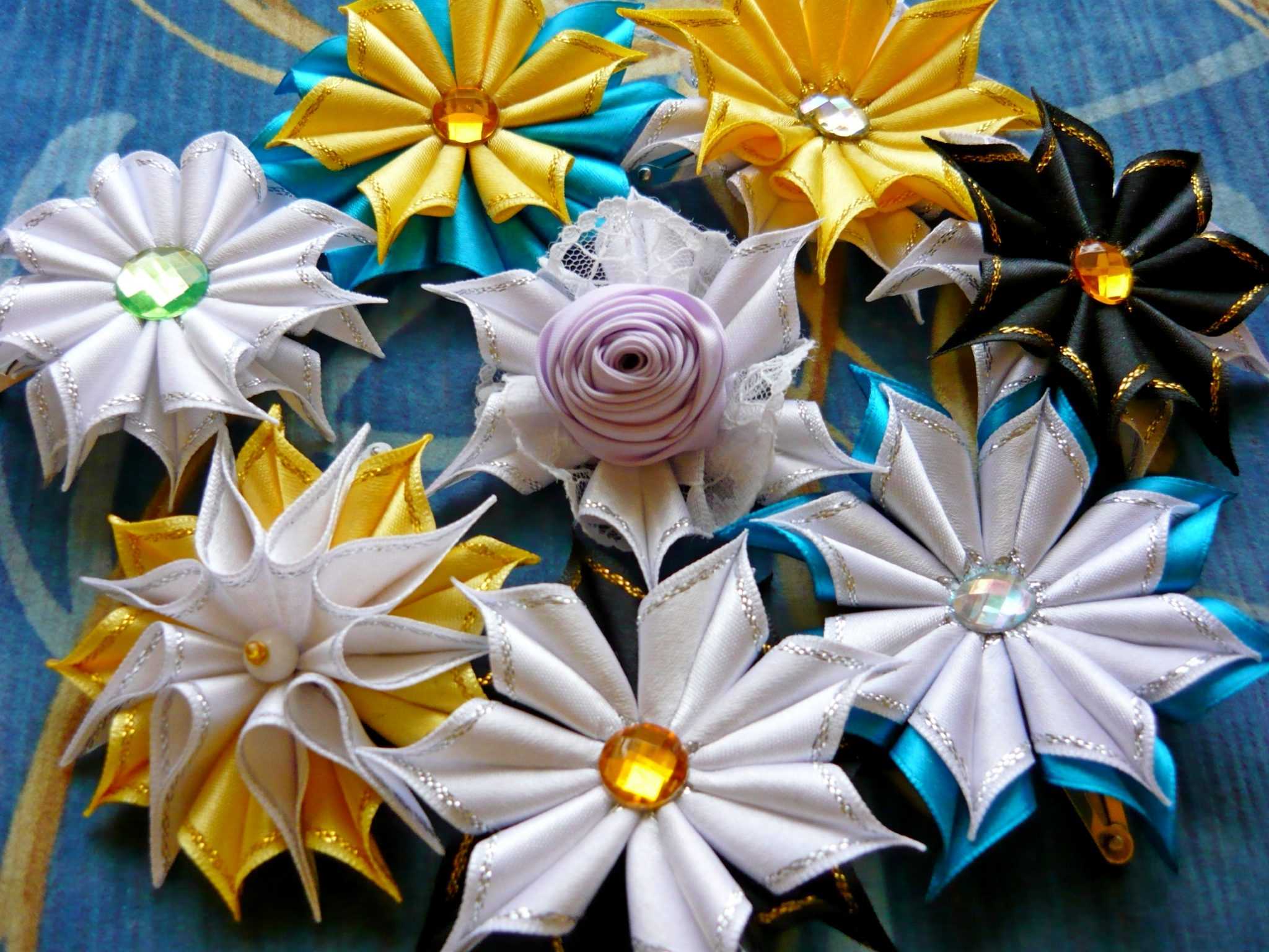 Цветы из лент своими руками: пошаговая инструкция по изготовлению роз и других элементов декора