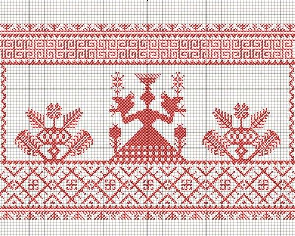 Схема квадратного сварога для вязания спицами и основные славянские обереги, их значение и вышивка крестиком по схеме