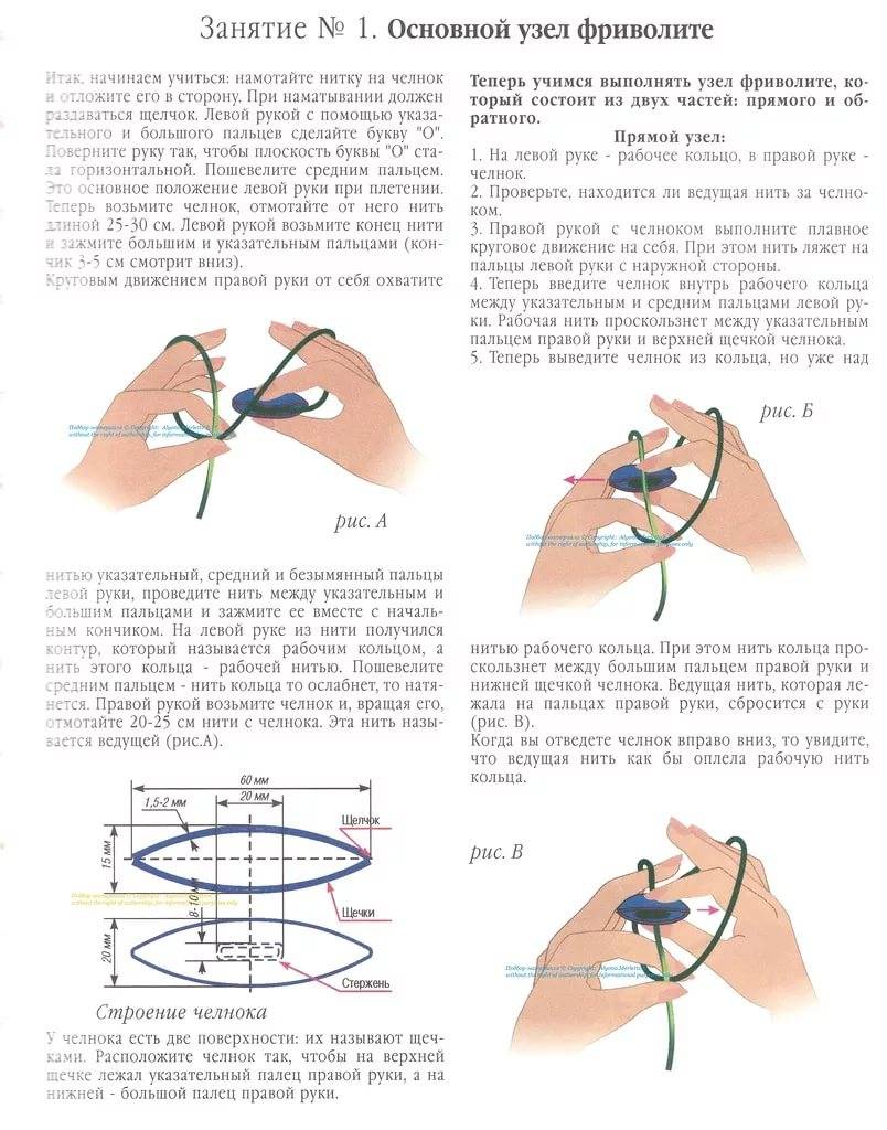 Фриволите для начинающих челноком пошагово схемы