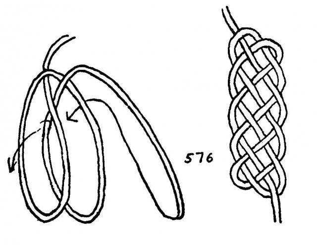 Плетение кожей рукояти схема