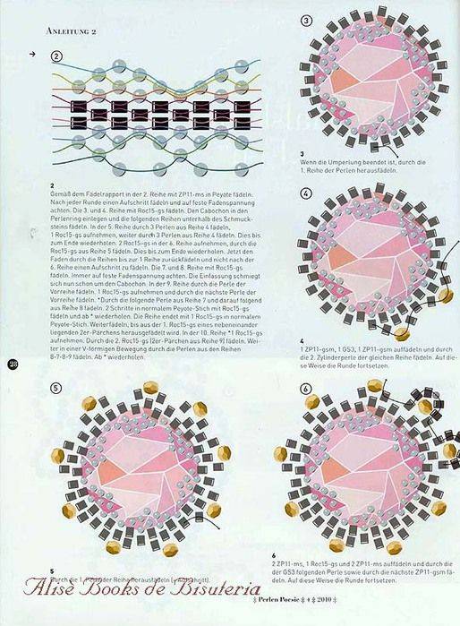 Оплетение кабошона бисером схемы