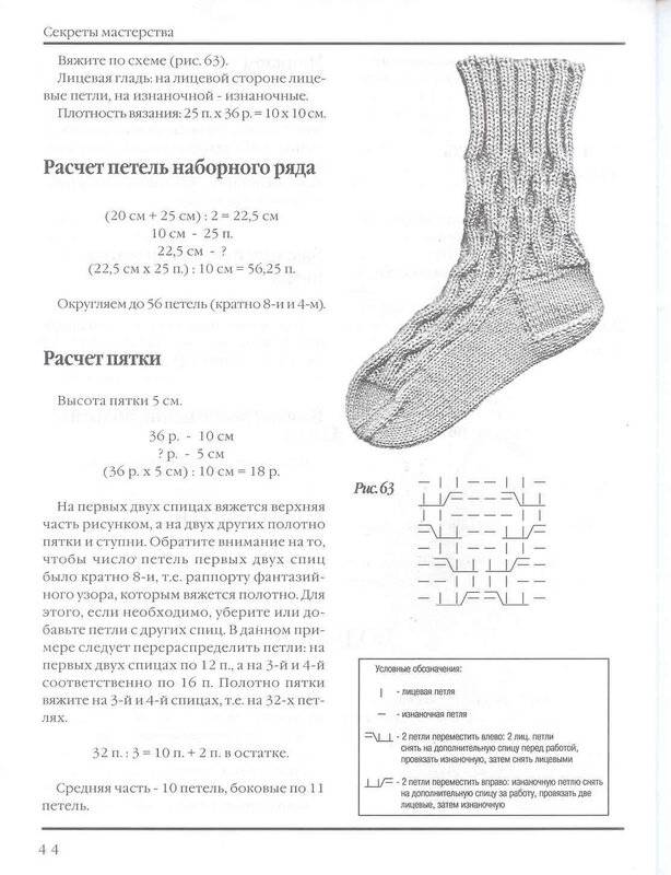 Вязаные мужские носки схемы